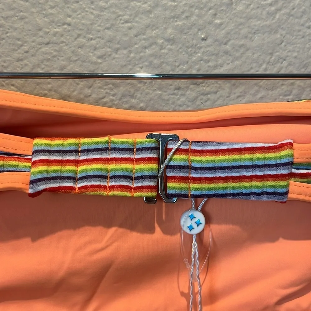 New Frankie’s Bikinis Women’s Rosabella Striped Bandeau Bikini Top Large